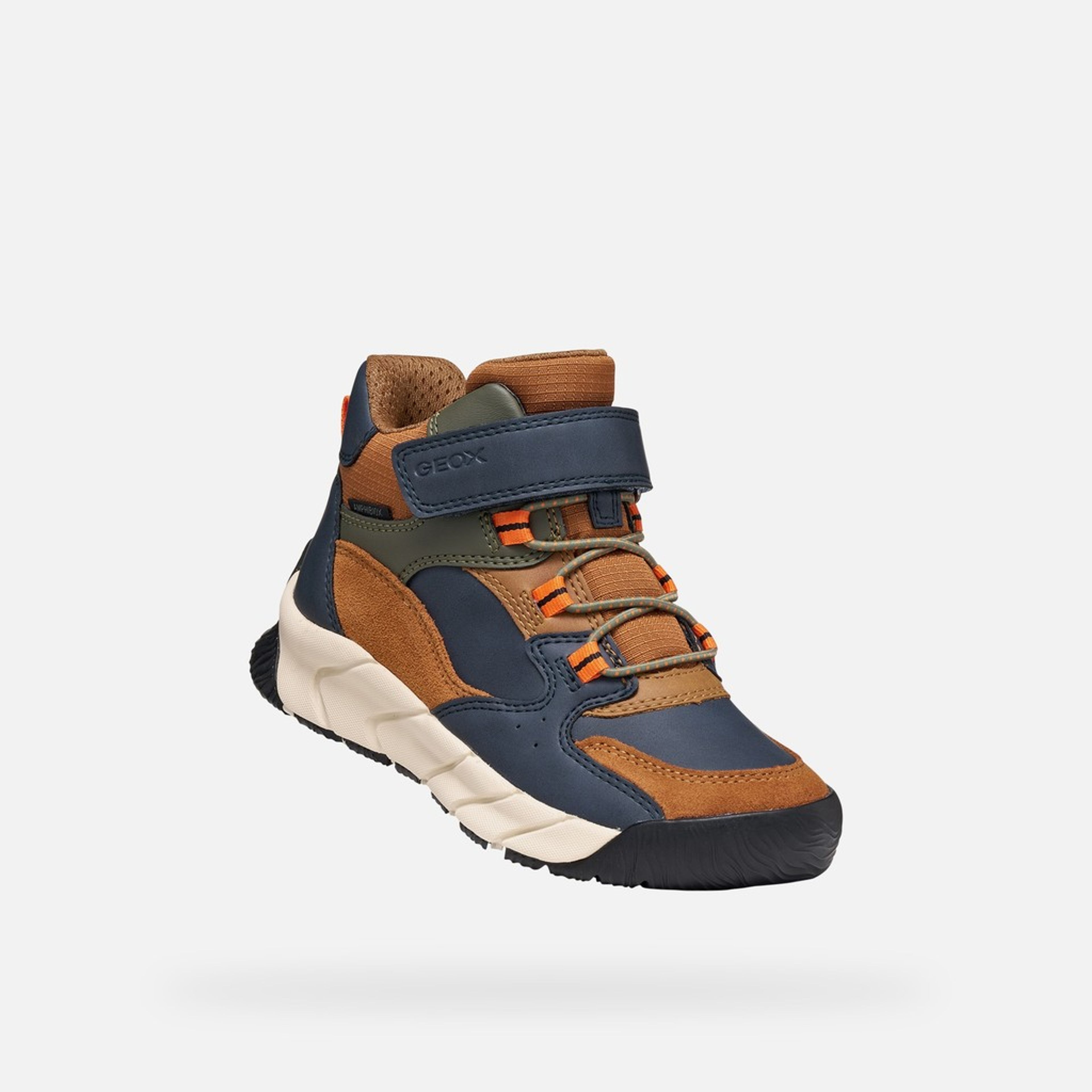 Světle hnědá zateplená chlapecká kotníková obuv Geox Flexyper Pro B - 005