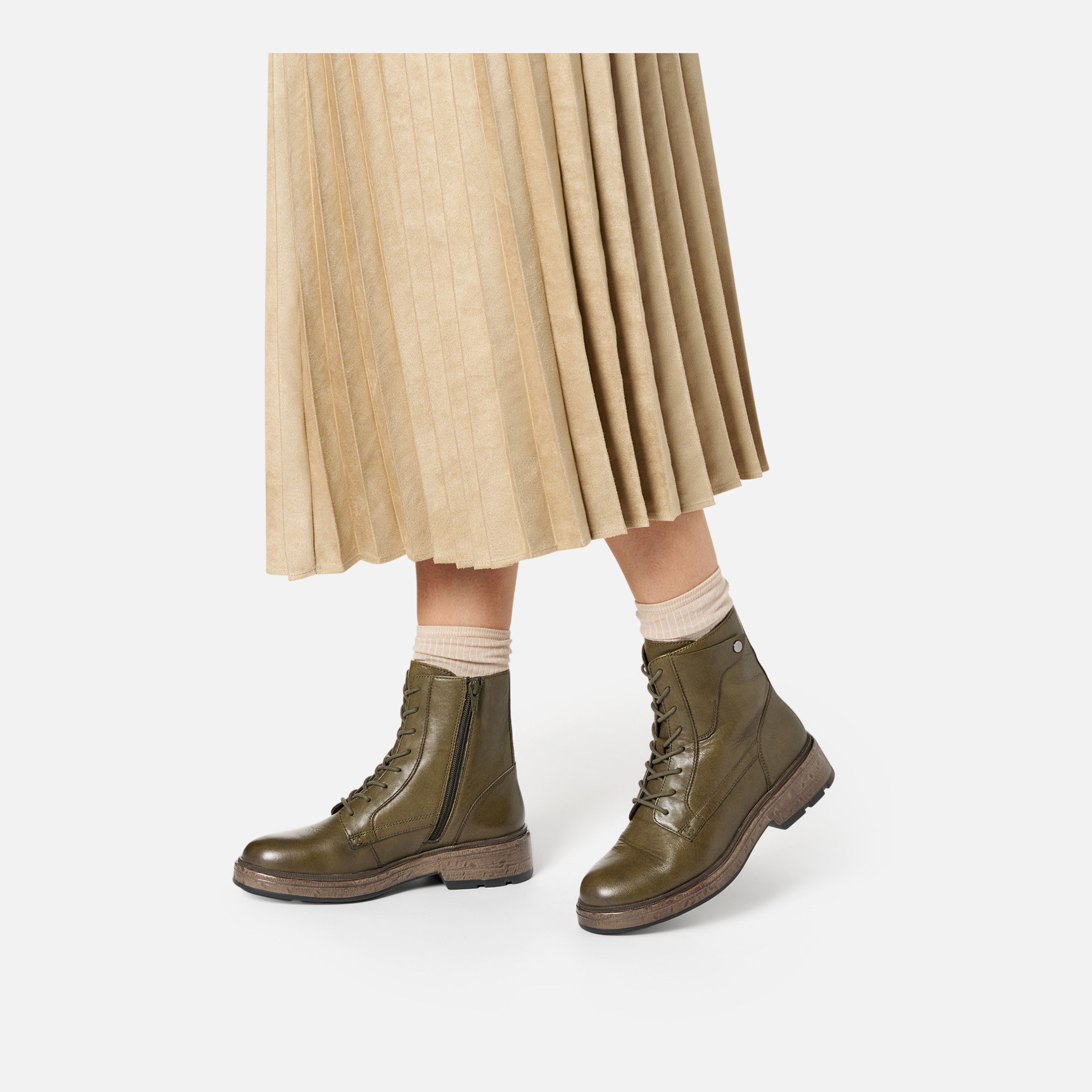 Khaki dámská kotníková obuv Geox Swelen - 003