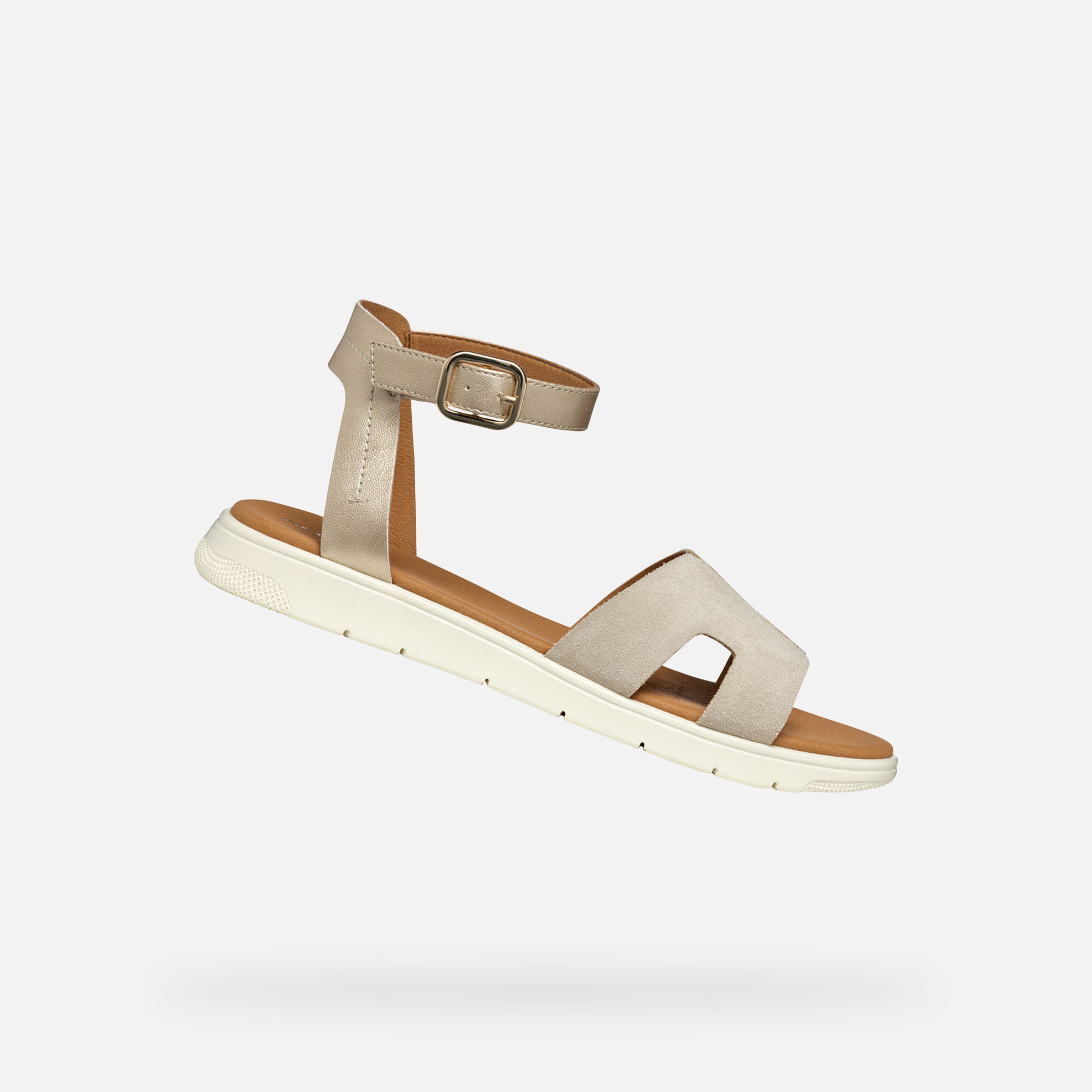 Złote damskie sandały Geox Dandra