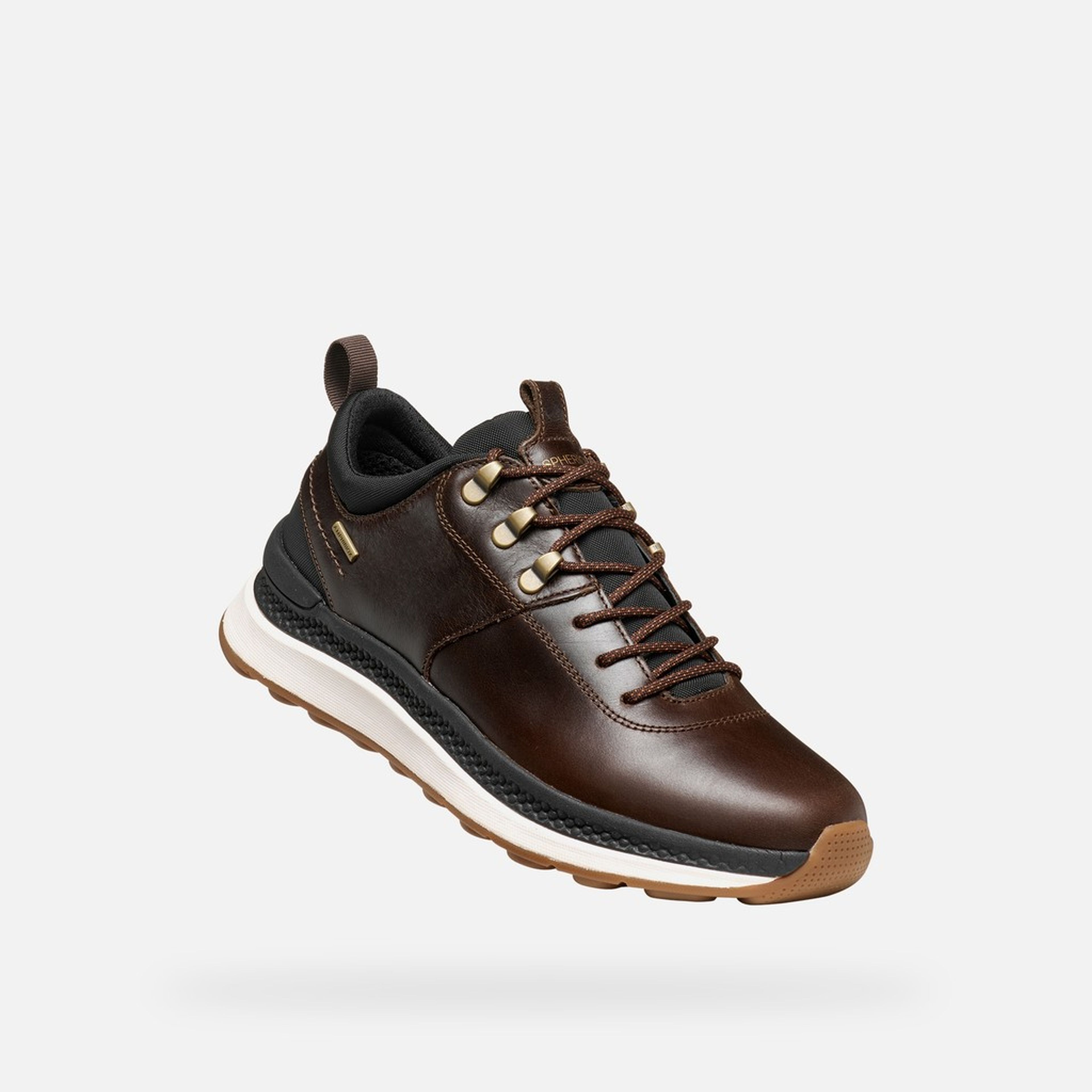 Ciemnobrązowe męskie sneakersy Geox Spherica Actif X2 - 005