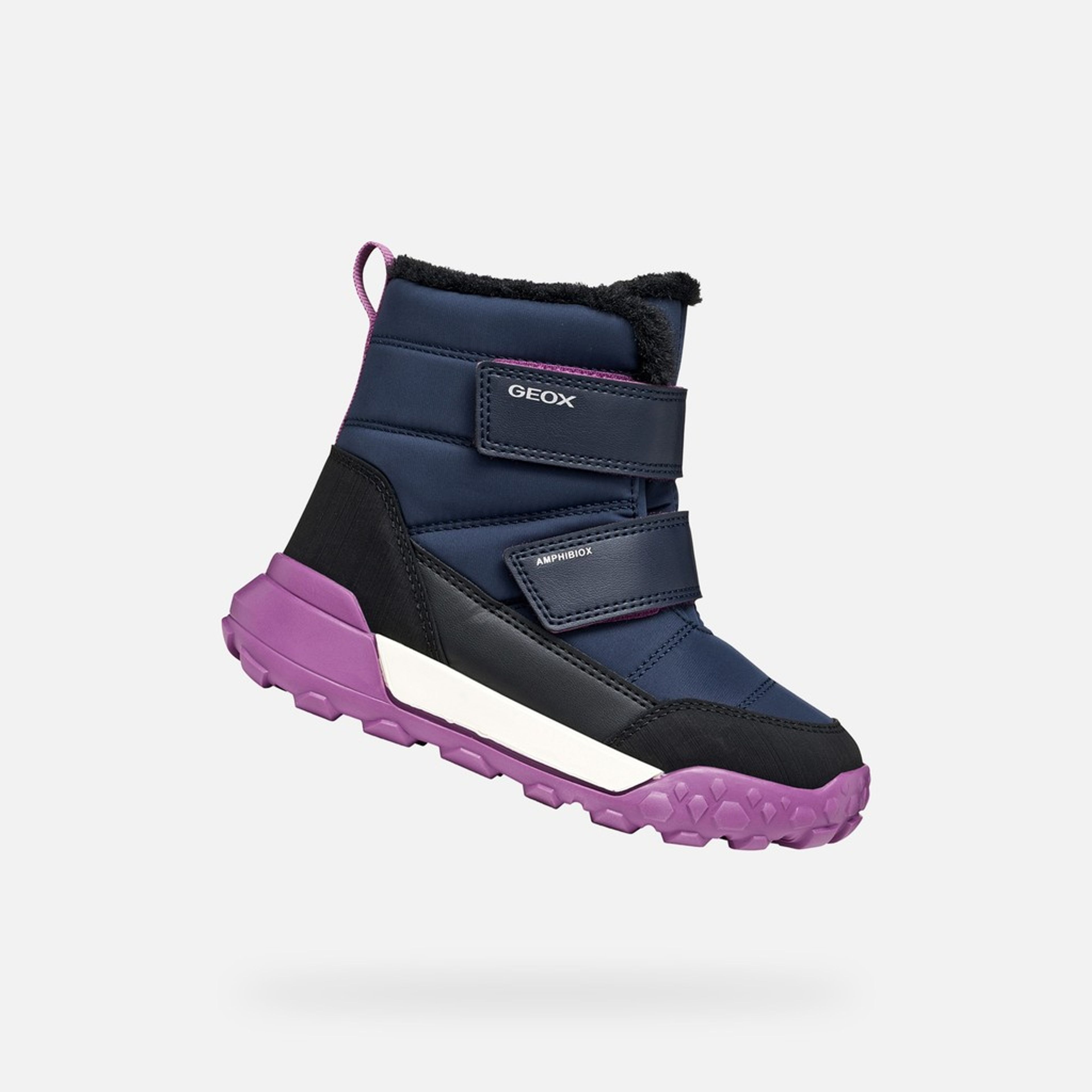 Tmavomodrá dievčenská zimná obuv Geox Trekkyup - 001