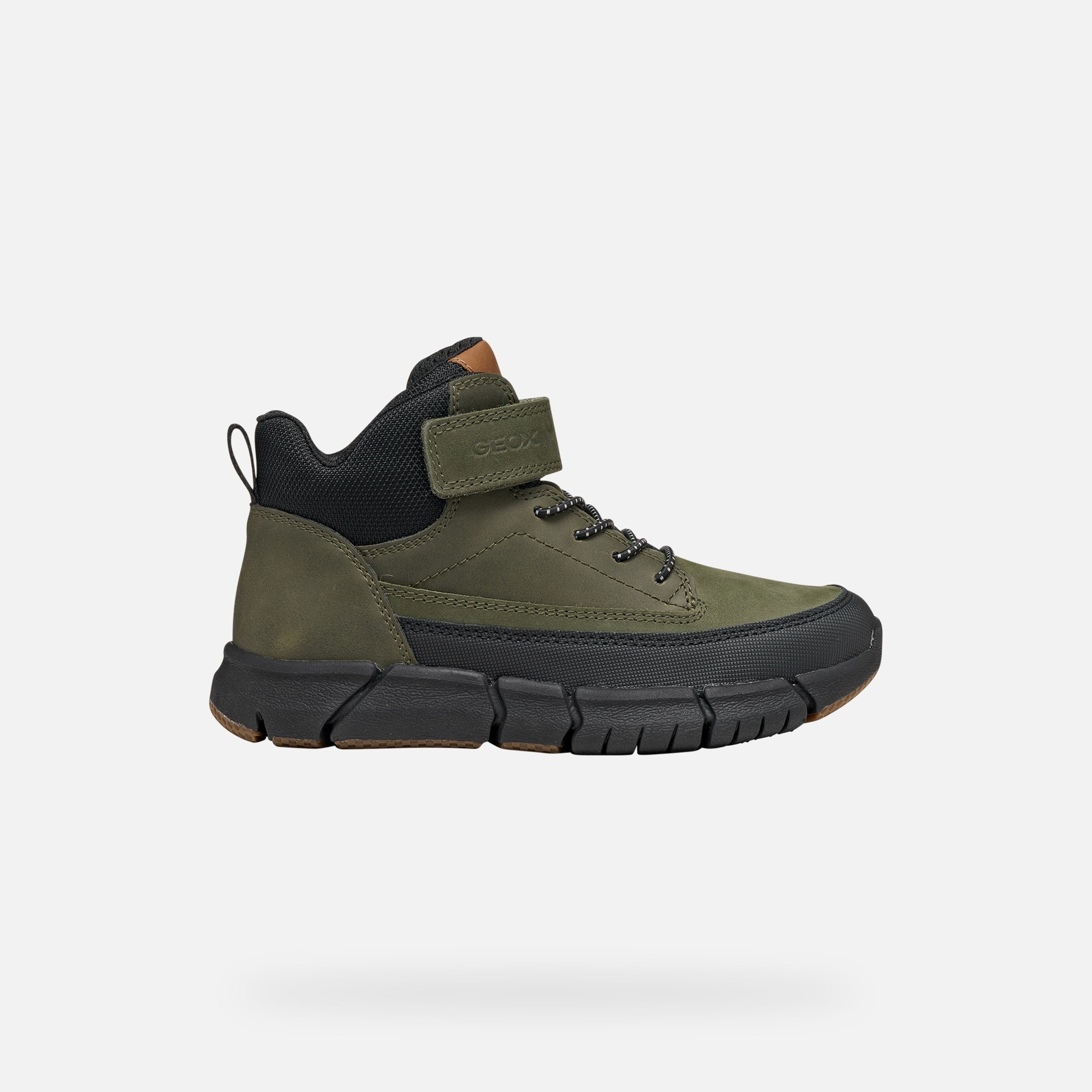 Khaki chlapčenská členková obuv Geox Flexyper - 002