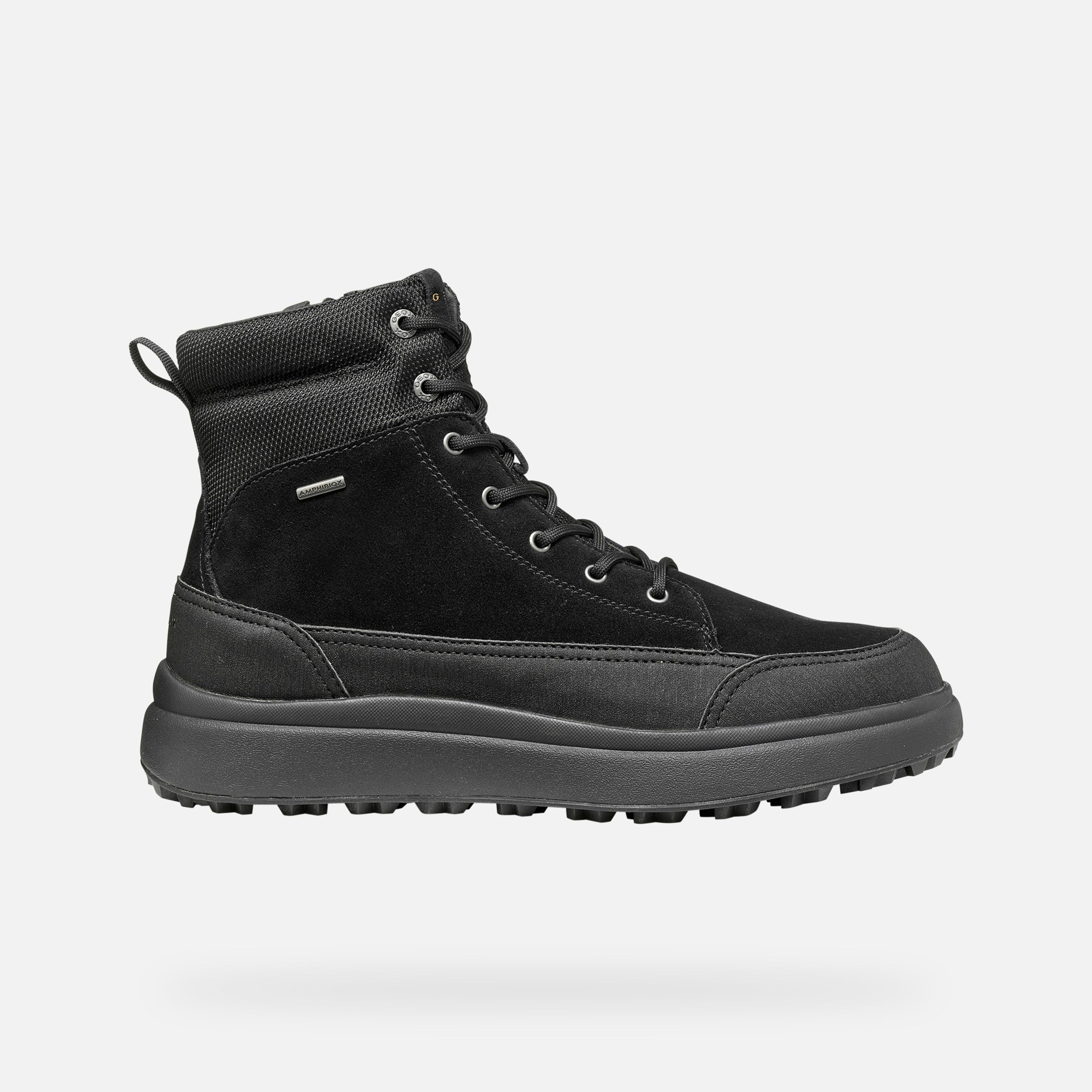 Czarne męskie buty za kostkę Geox Granito + Grip B A - 002