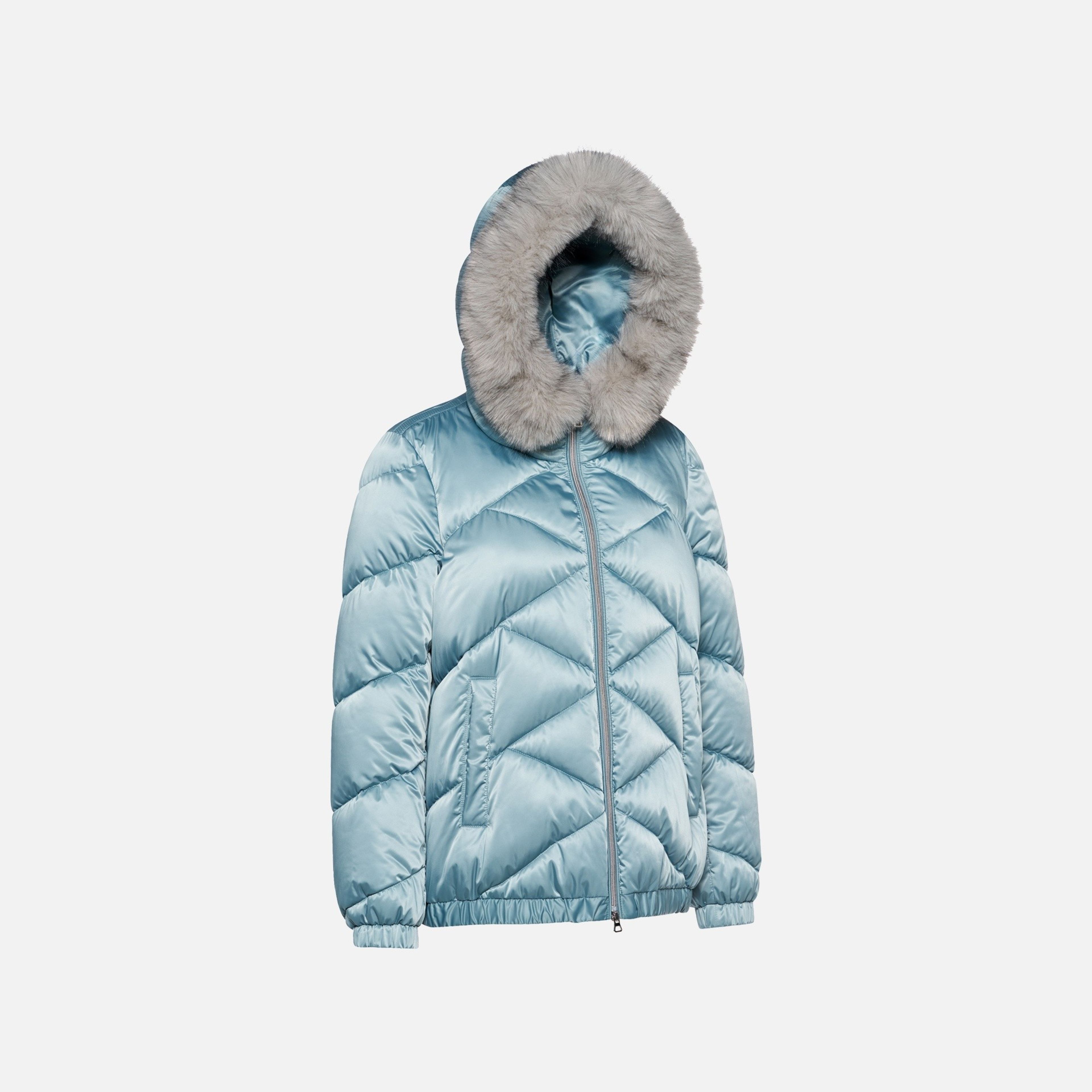 Svetlomodrá dámska bunda Geox Backsie - 006