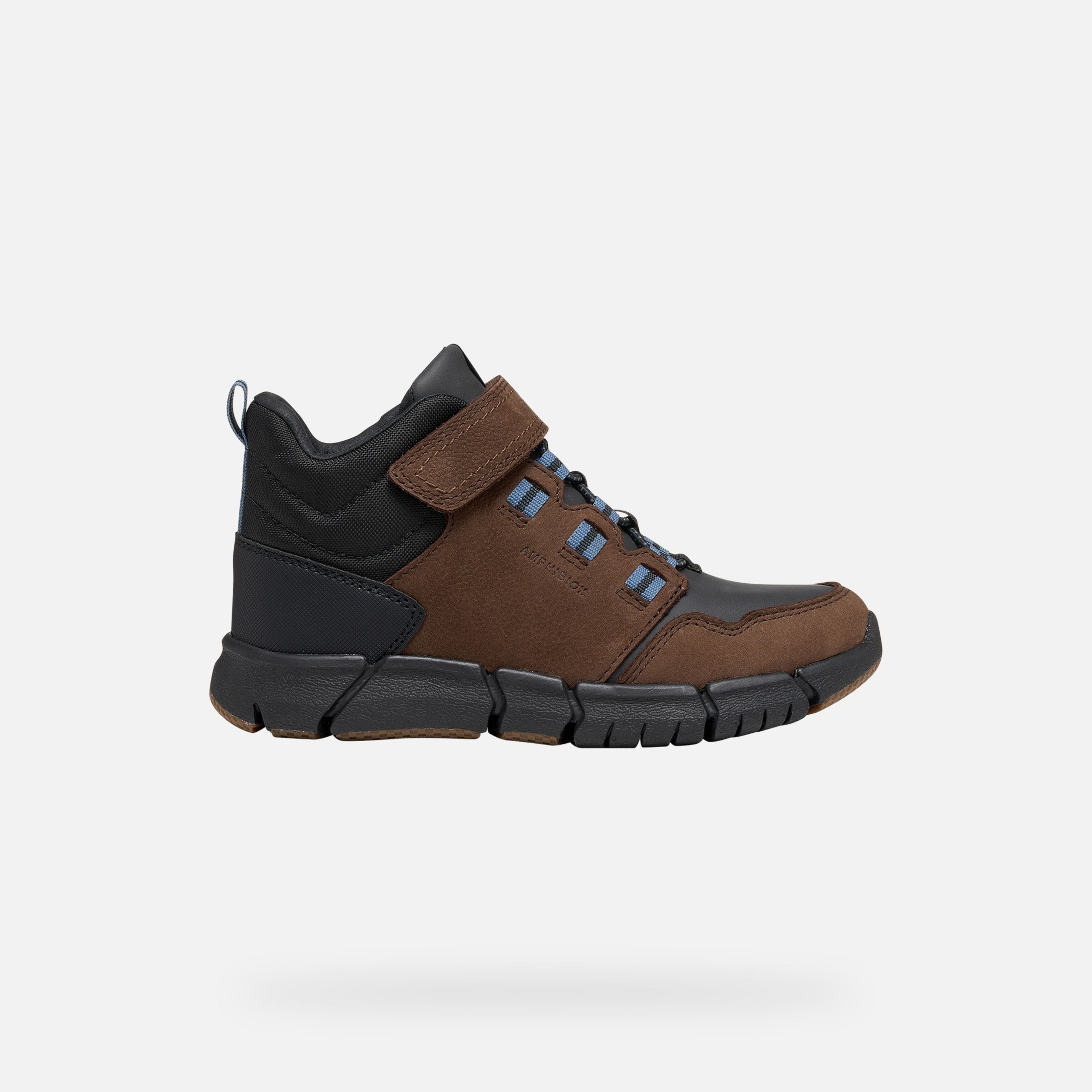 Ciemnobrązowe buty za kostkę chłopięce Geox Flexyper B ABX - 002