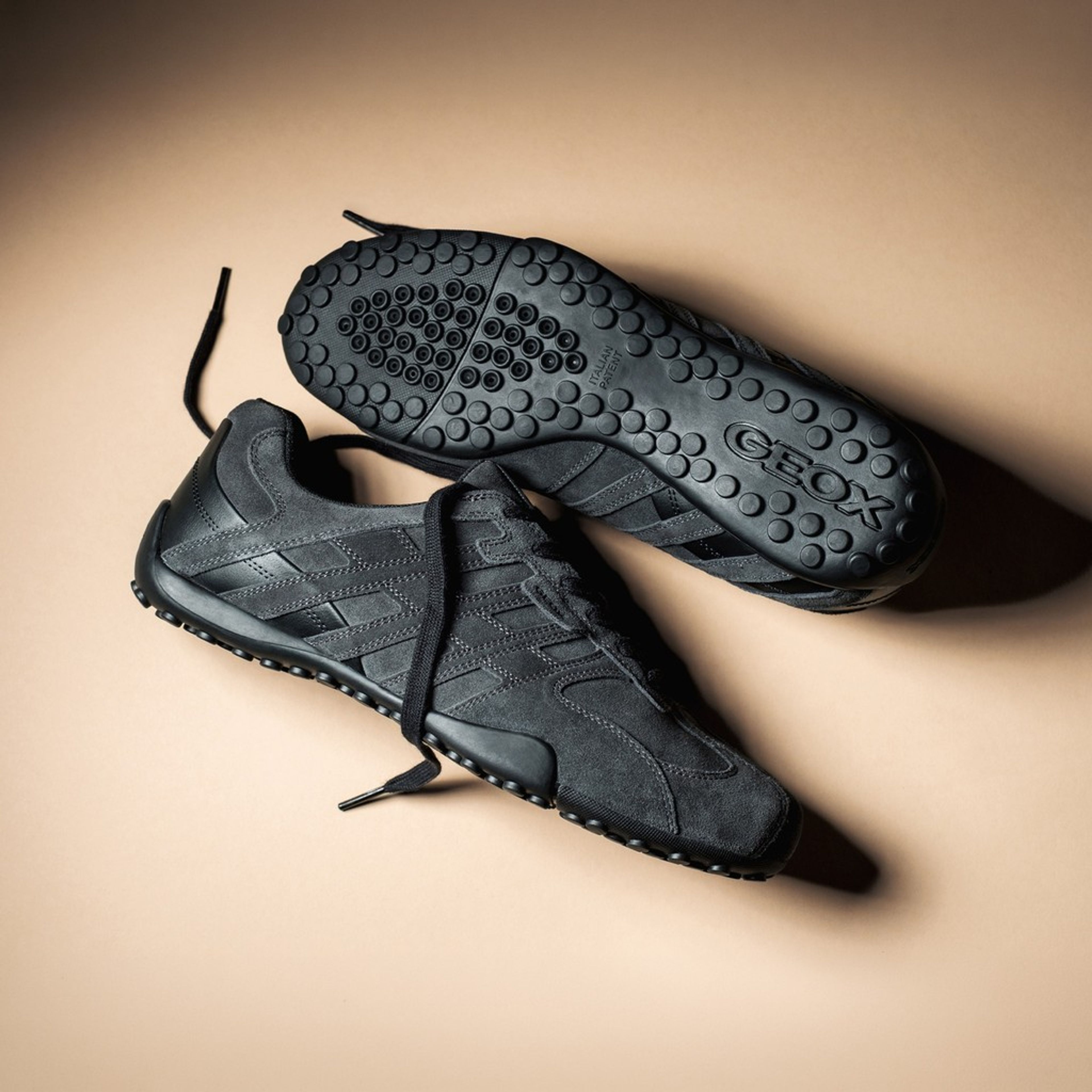Sneakers gri pentru bărbați Geox Snake - 011
