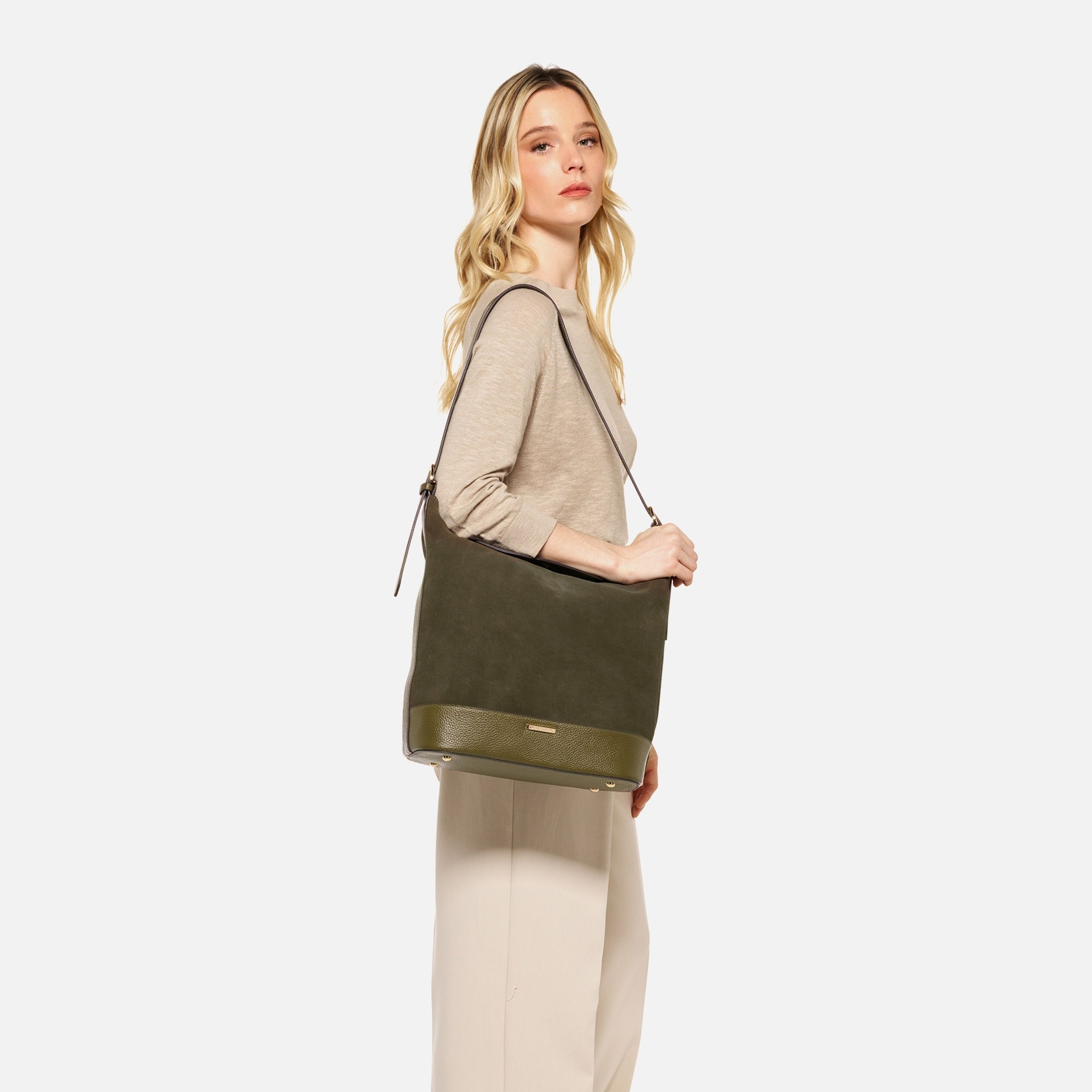 Khaki dámská kabelka Geox Alnoire - 007