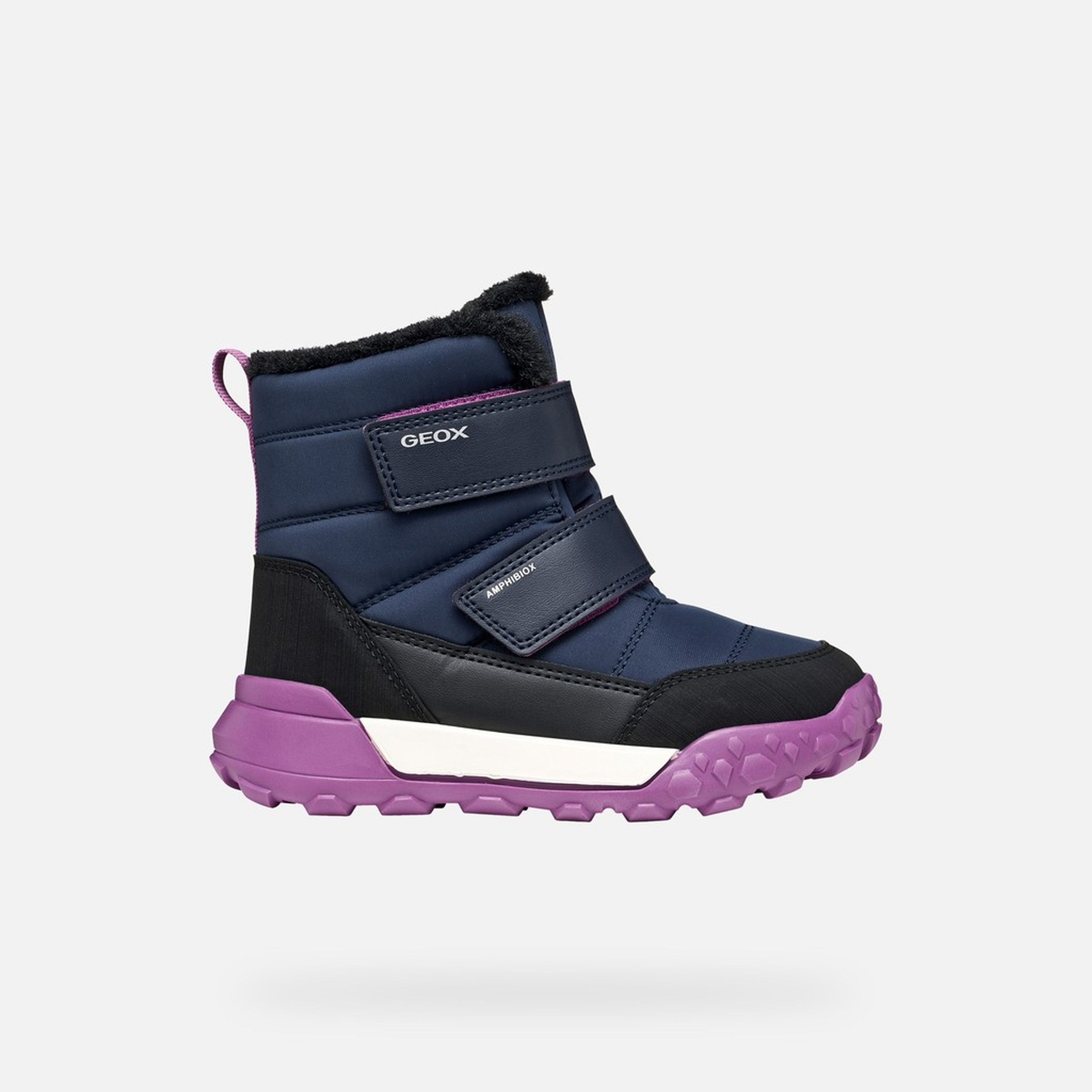 Tmavomodrá dievčenská zimná obuv Geox Trekkyup - 002