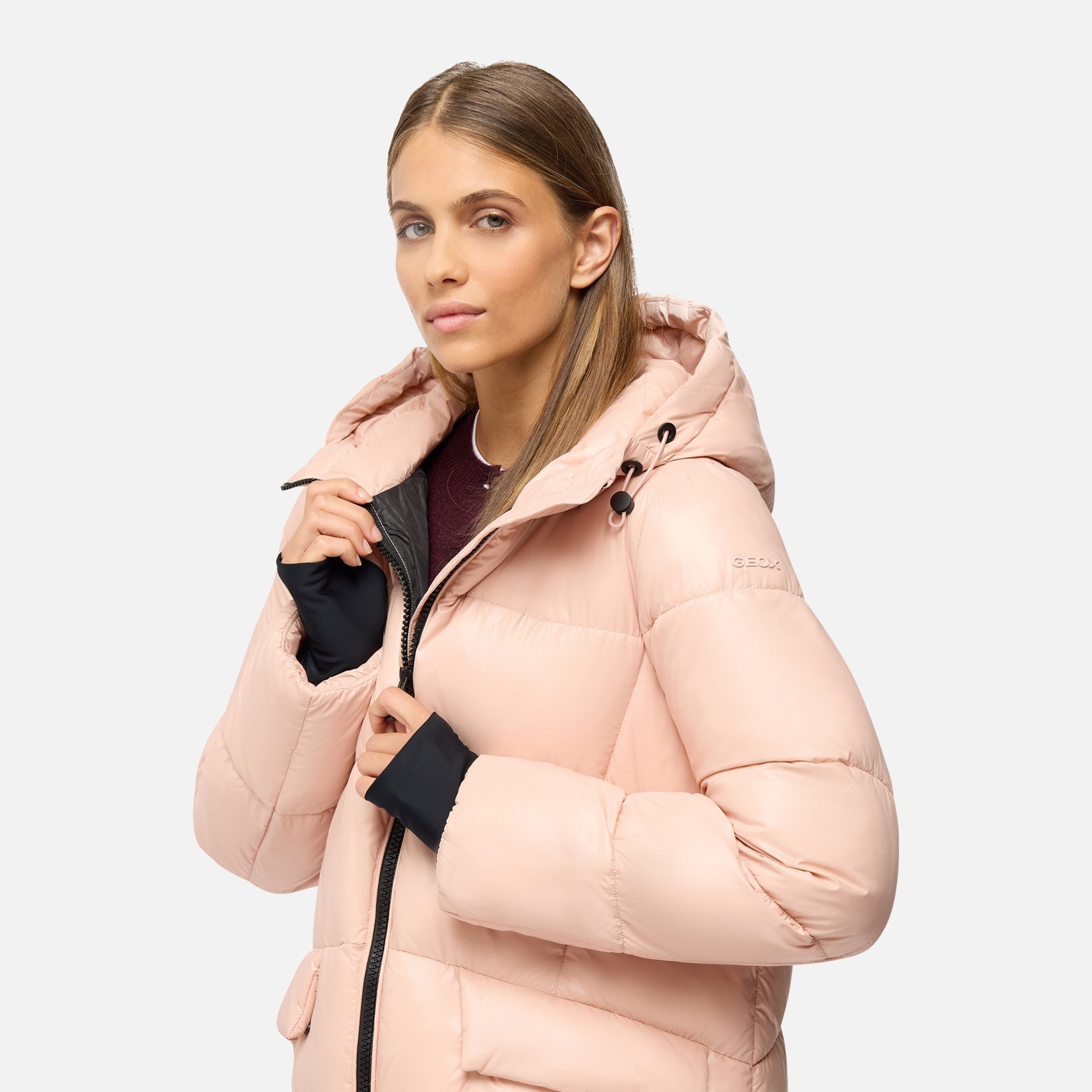 Světle růžová dámská bunda Geox Serilda - 005