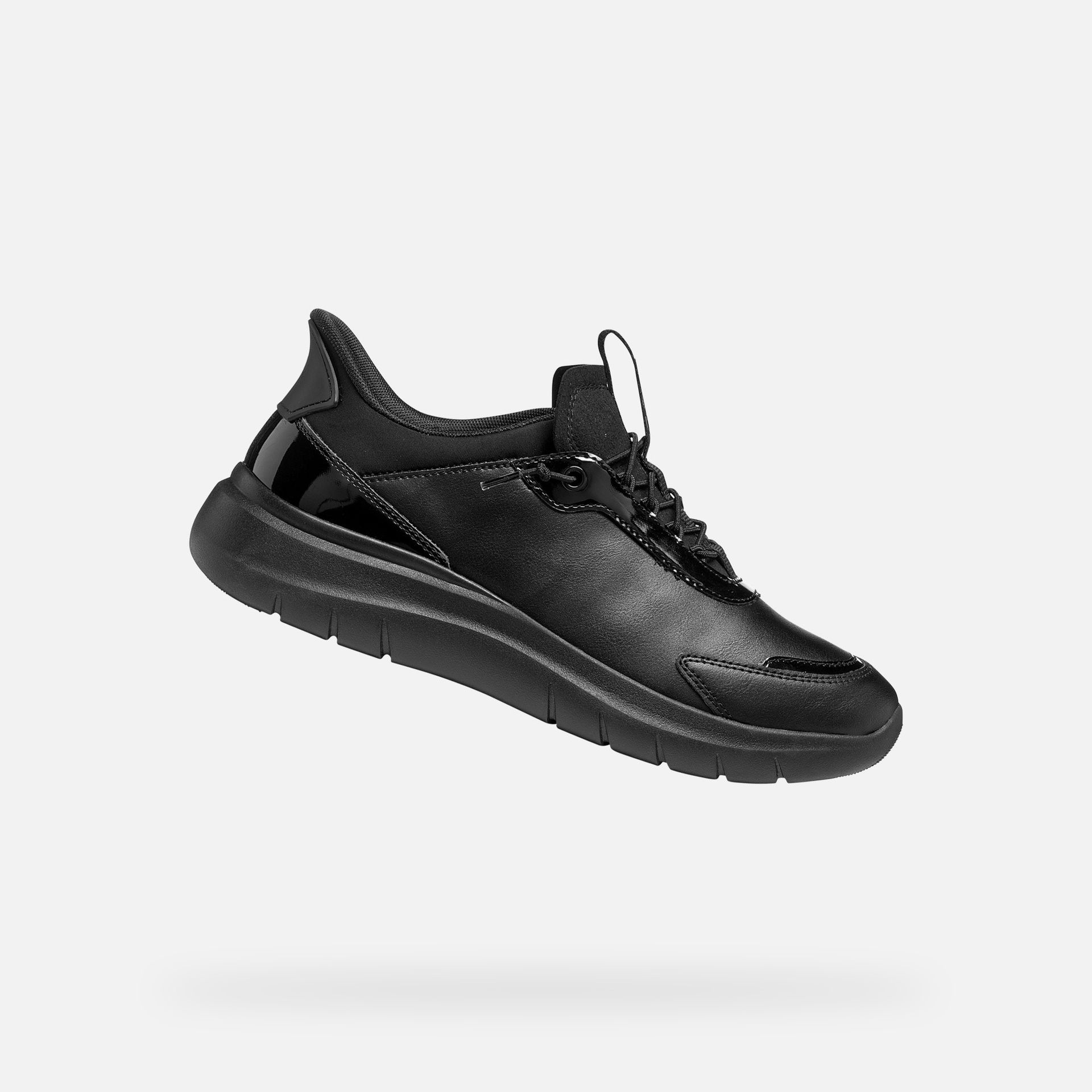 Czarne damskie tenisówki Geox Plummery Plus - 001