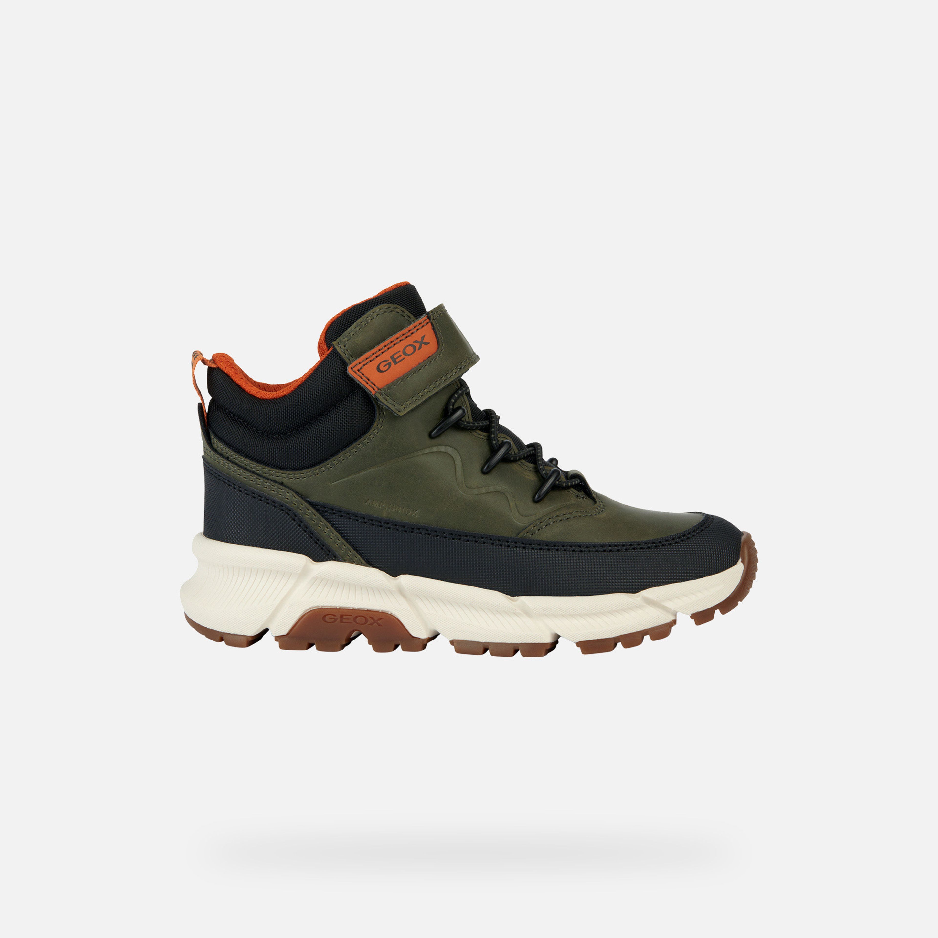 Khaki chlapčenská členková obuv Geox Flexyper Plus - 002