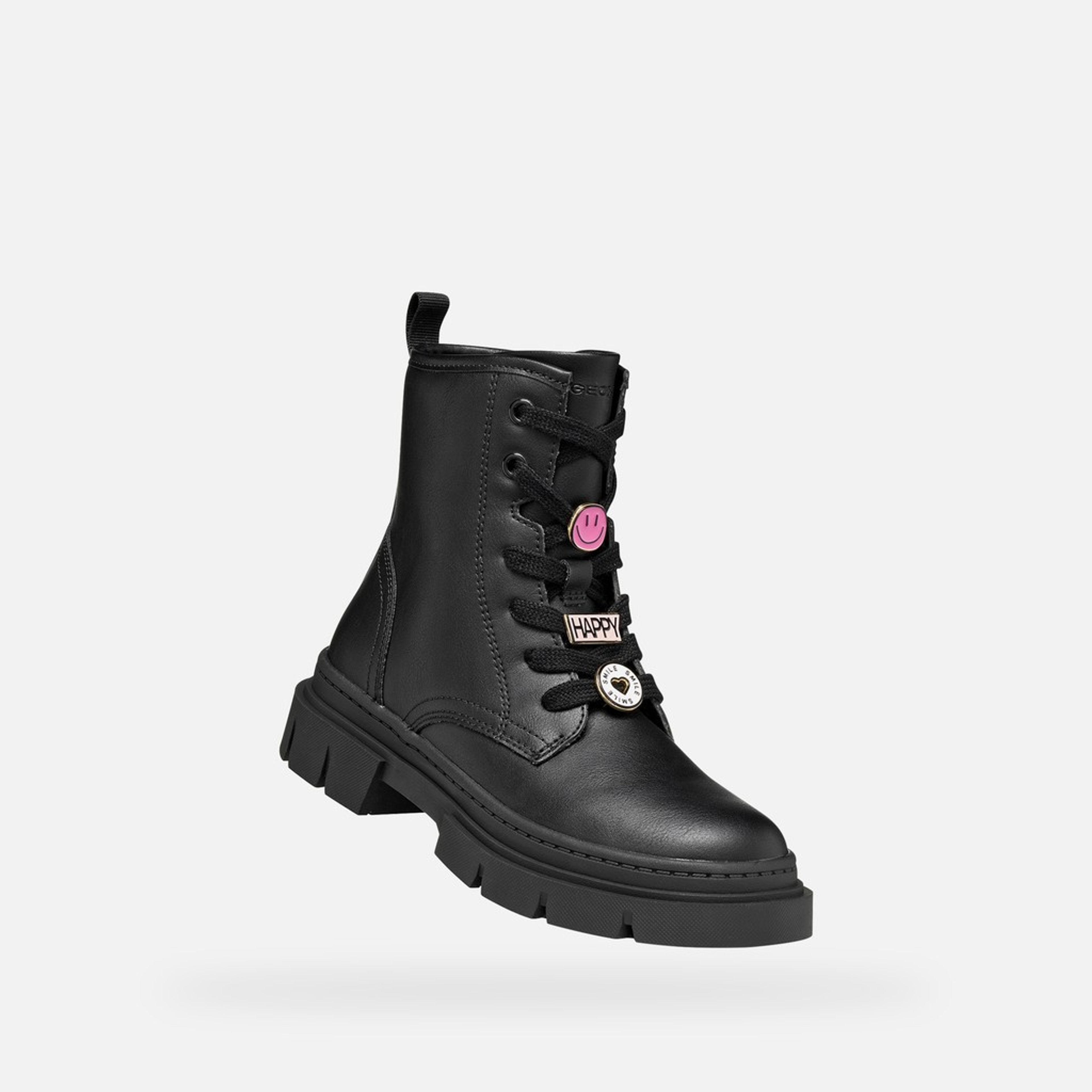 Czarne dziewczęce buty za kostkę Geox Karsyn - 004