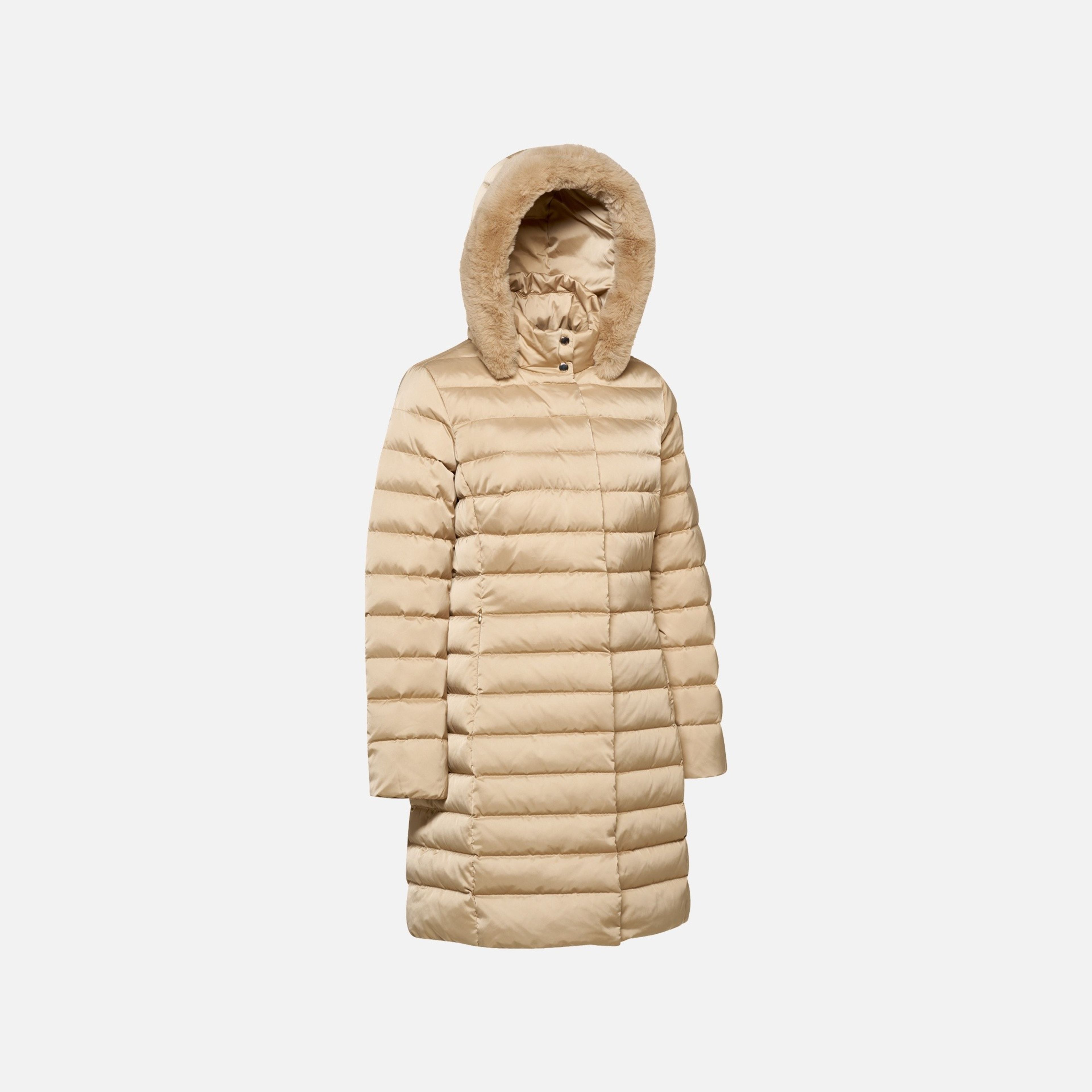 Béžová dámská péřová bunda Geox Bettanie - 006