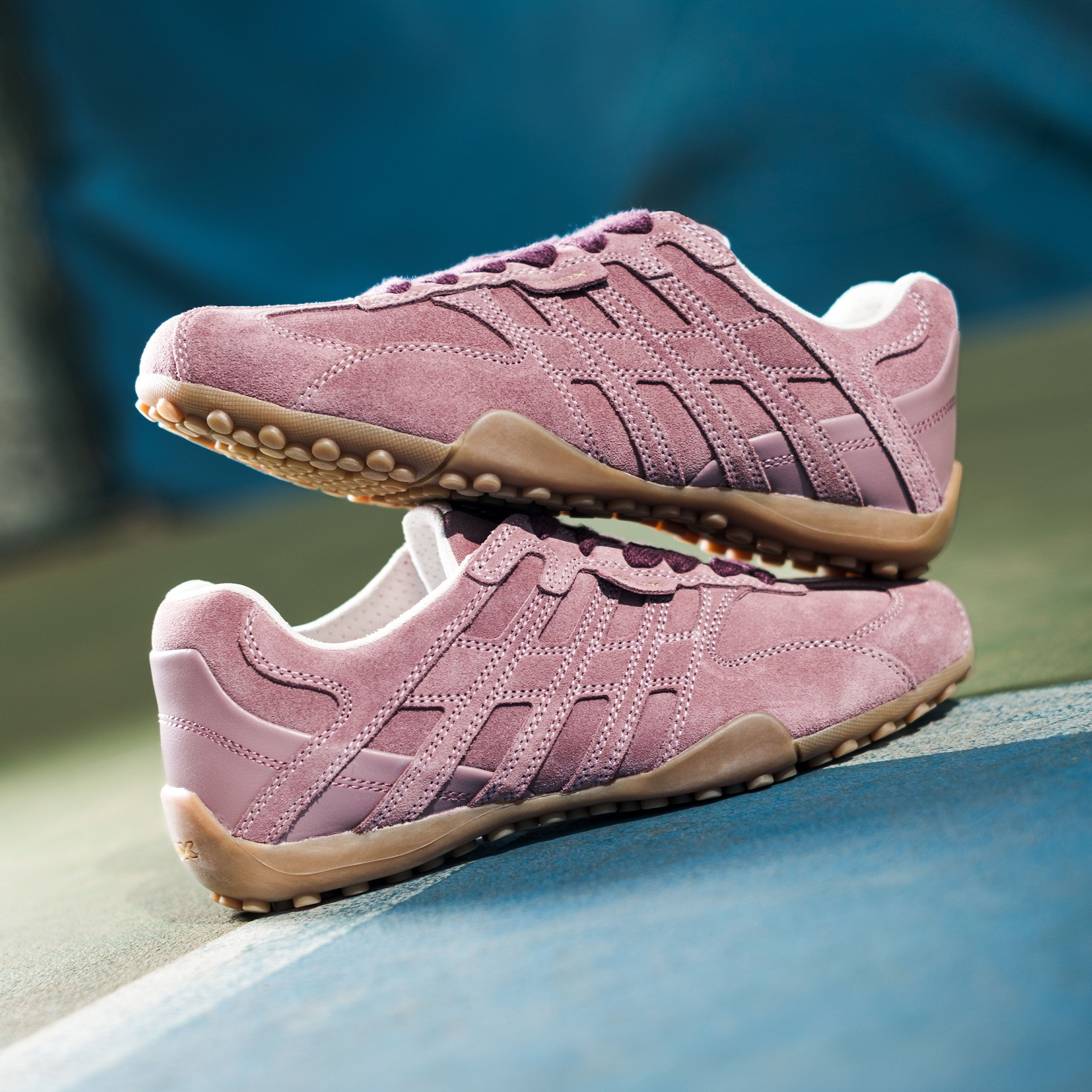 Růžové dámské tenisky Geox Snake - 011