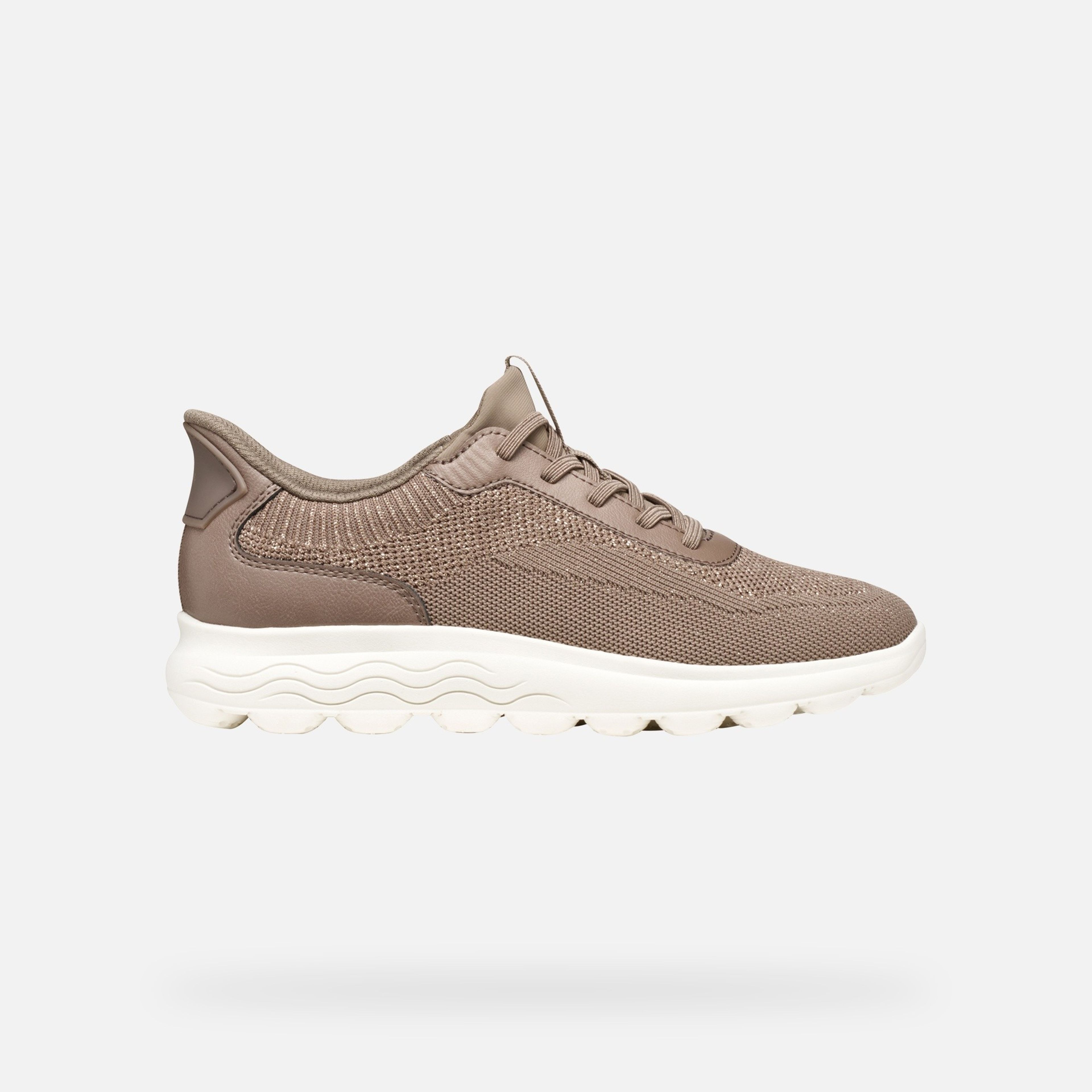Brązowe damskie tenisówki Geox Spherica Plus Fast in - 002