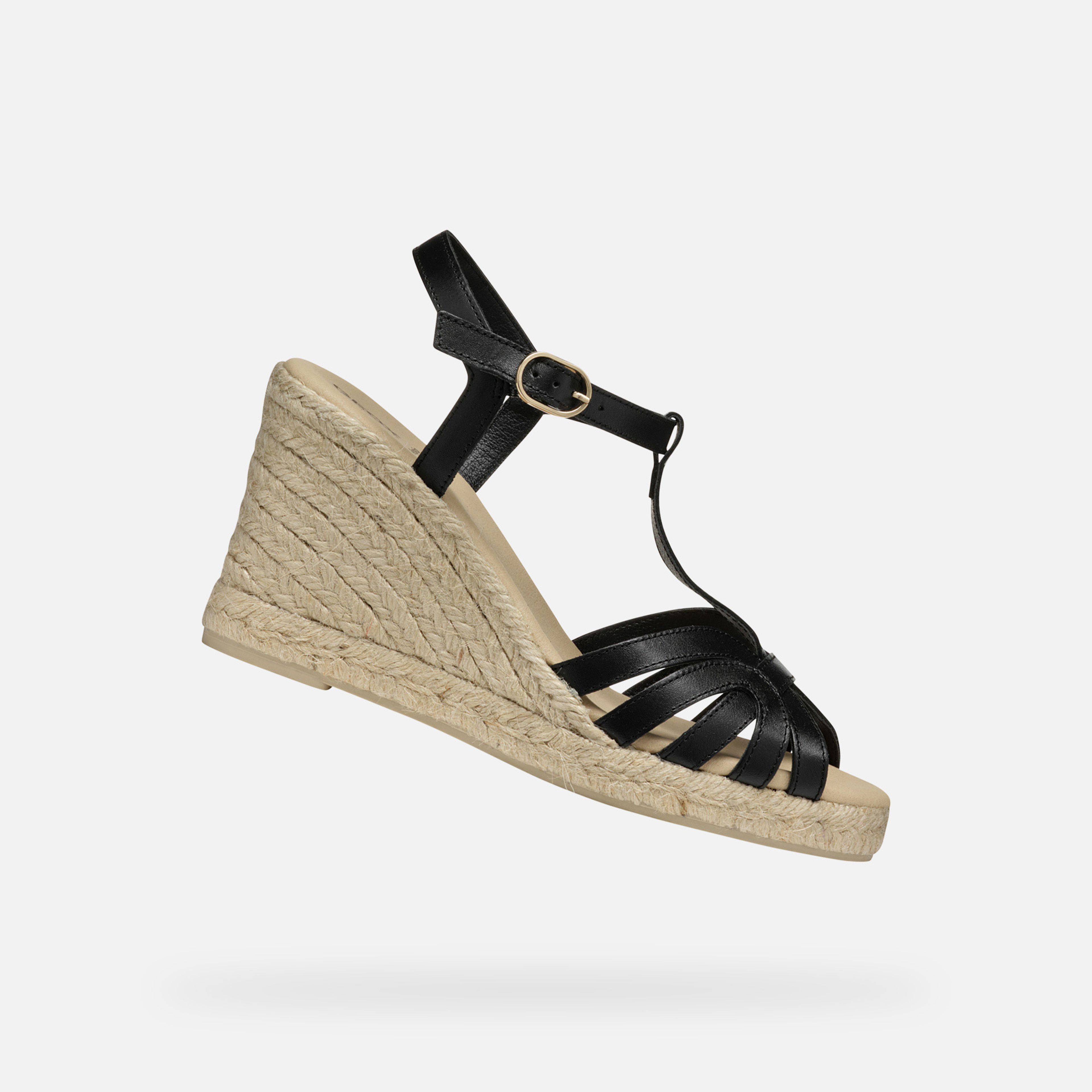 Czarne damskie sandały Geox Gelsa