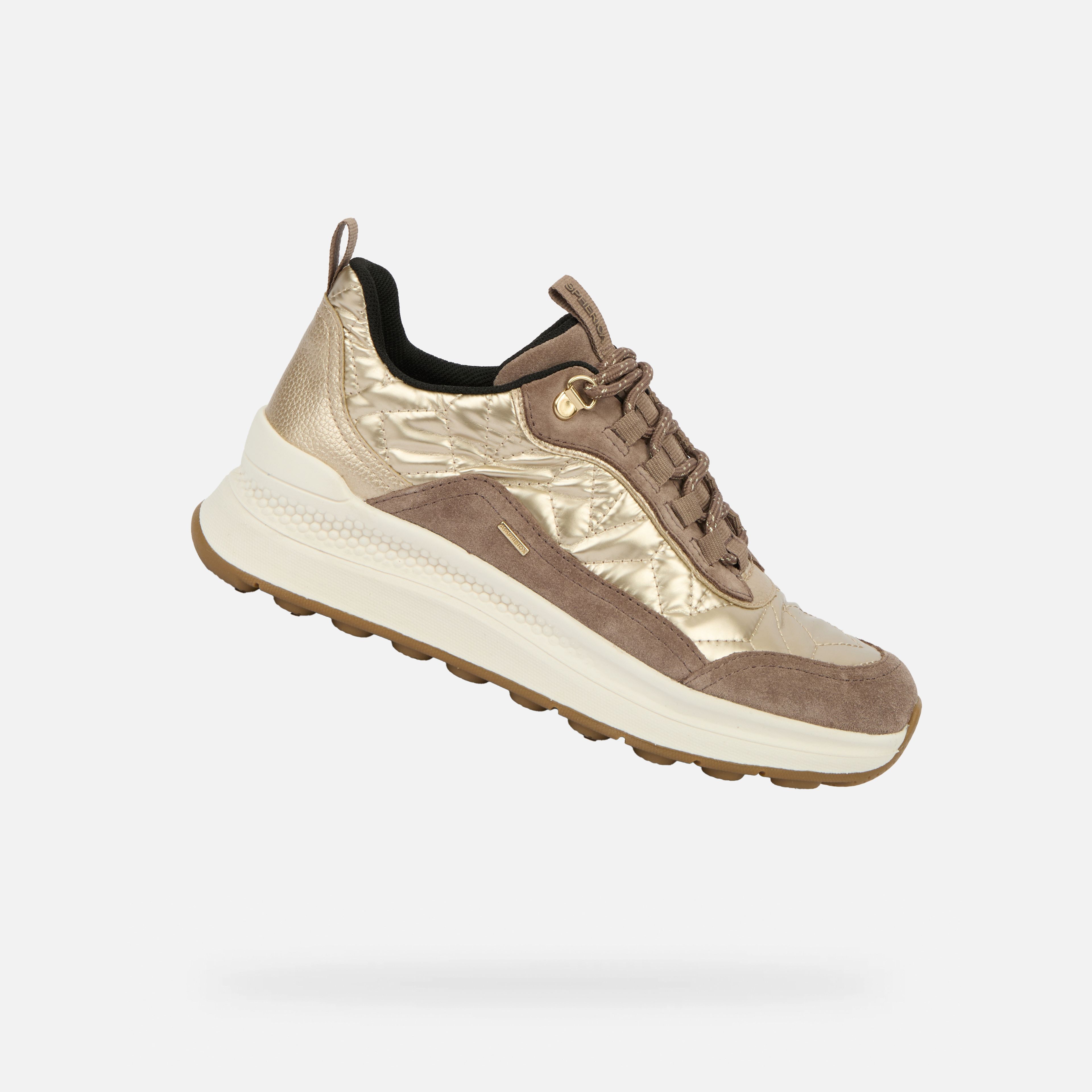 Beżowe damskie sneakersy Geox Spherica Actif X2