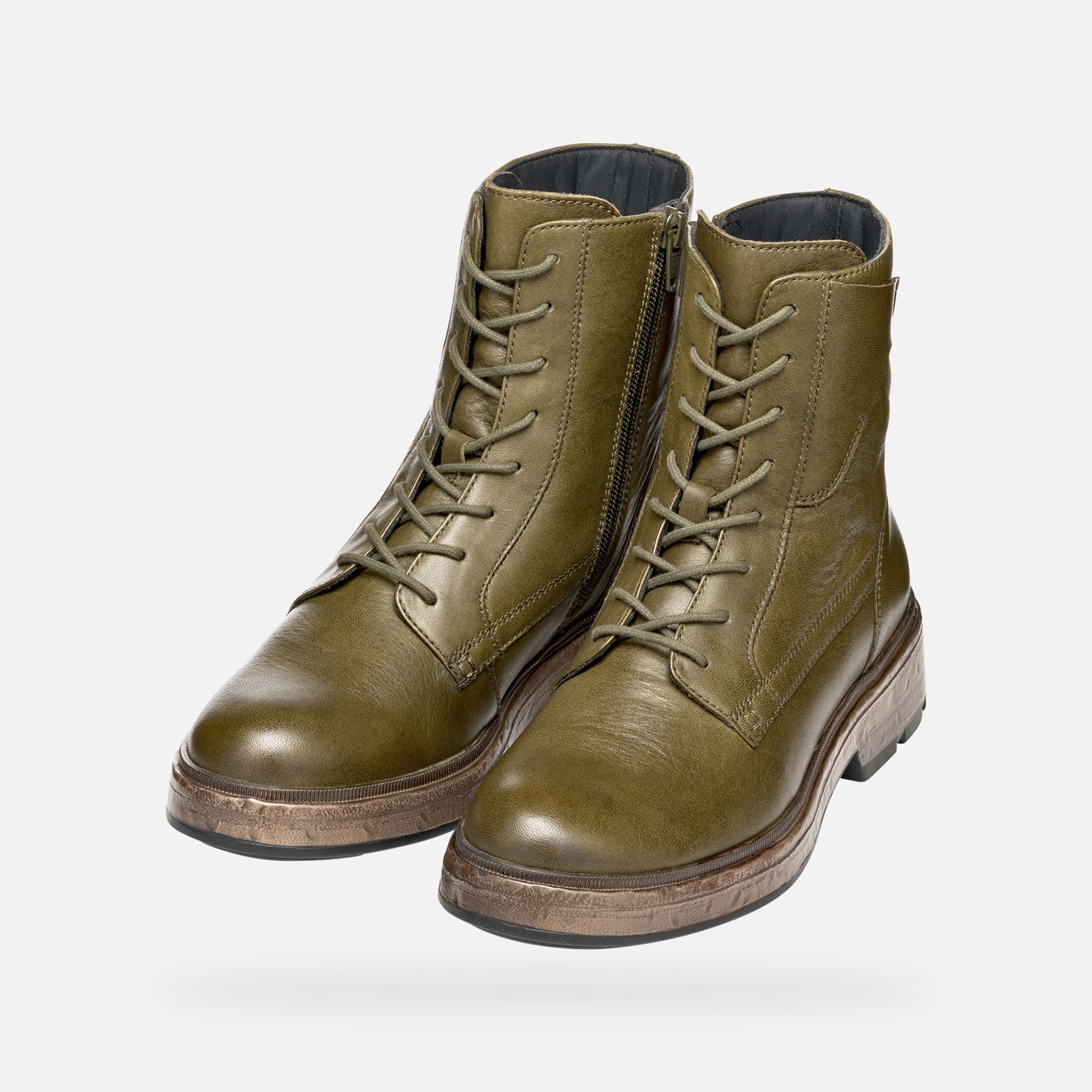 Khaki dámská kotníková obuv Geox Swelen - 009