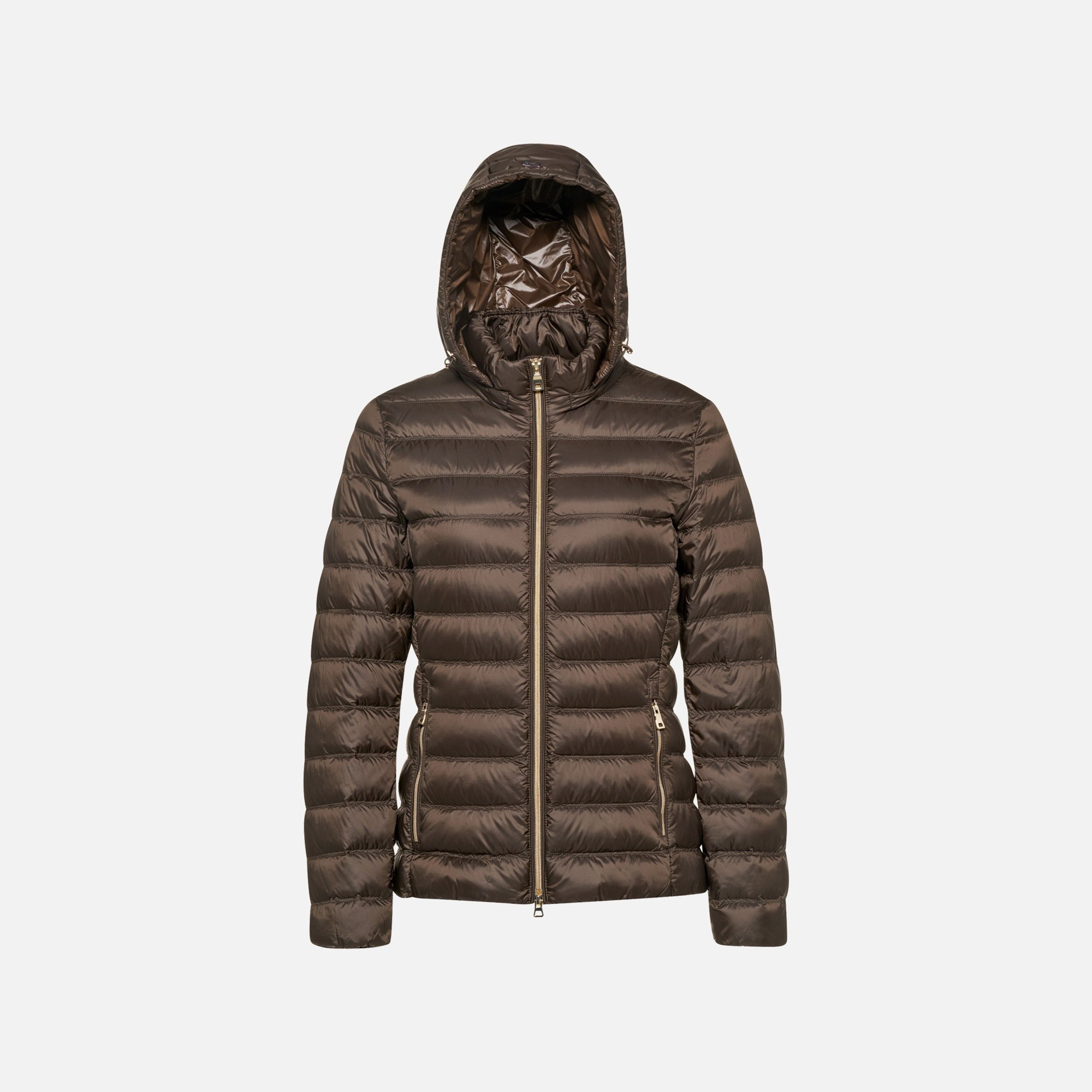 Tmavě hnědá dámská péřová bunda Geox Jaysen - 005