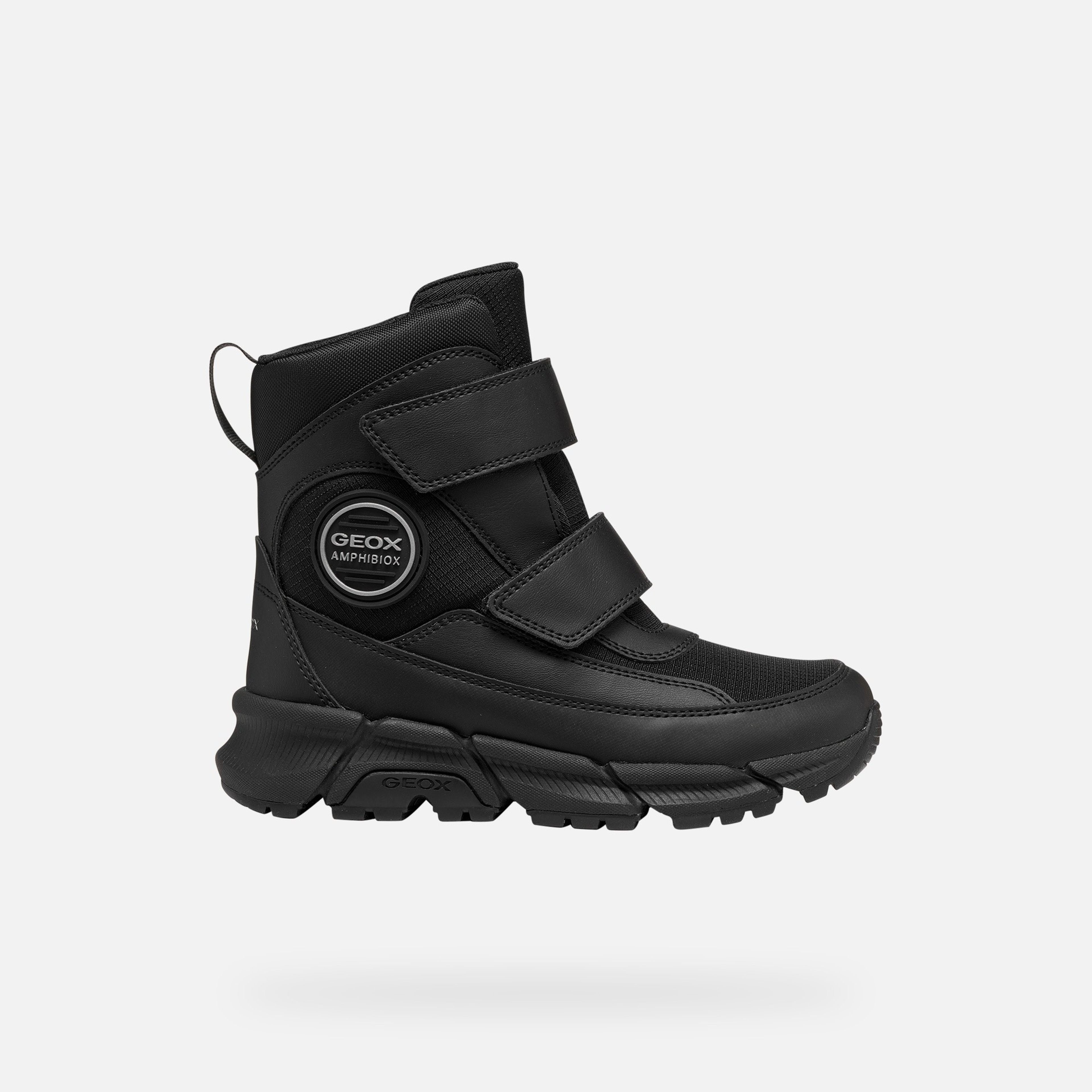 Čierna chlapčenská členková obuv Geox Flexyper Plus - 002