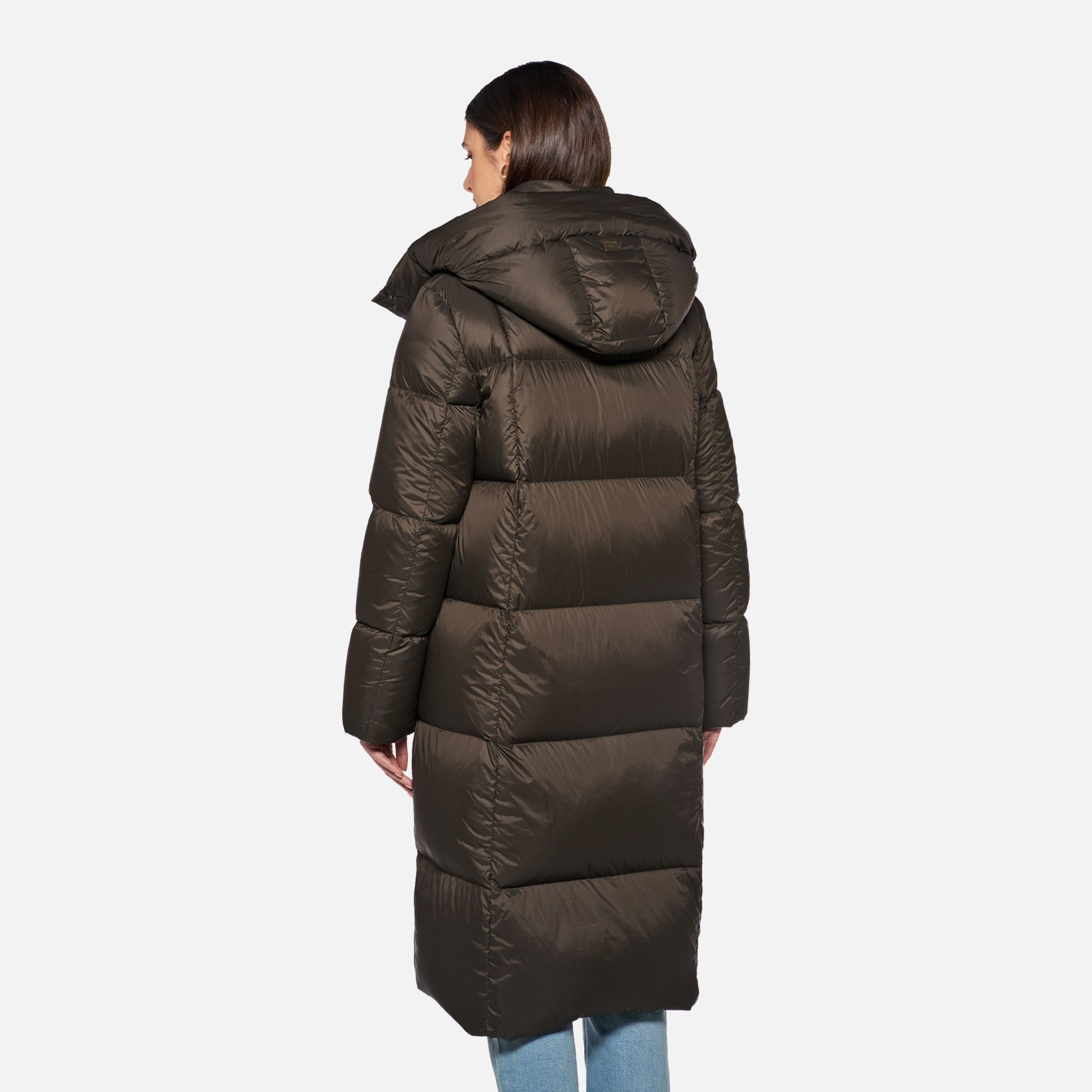Tmavě hnědá dámská péřová bunda Geox Arlara - 015